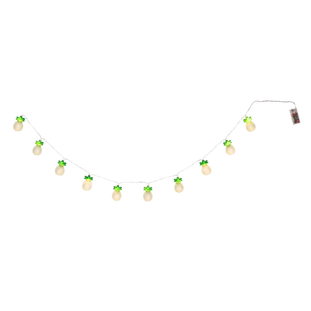 Light-Up LED Pineapple String Lights Plastic Tropical Theme 2 x 1.5 x 71